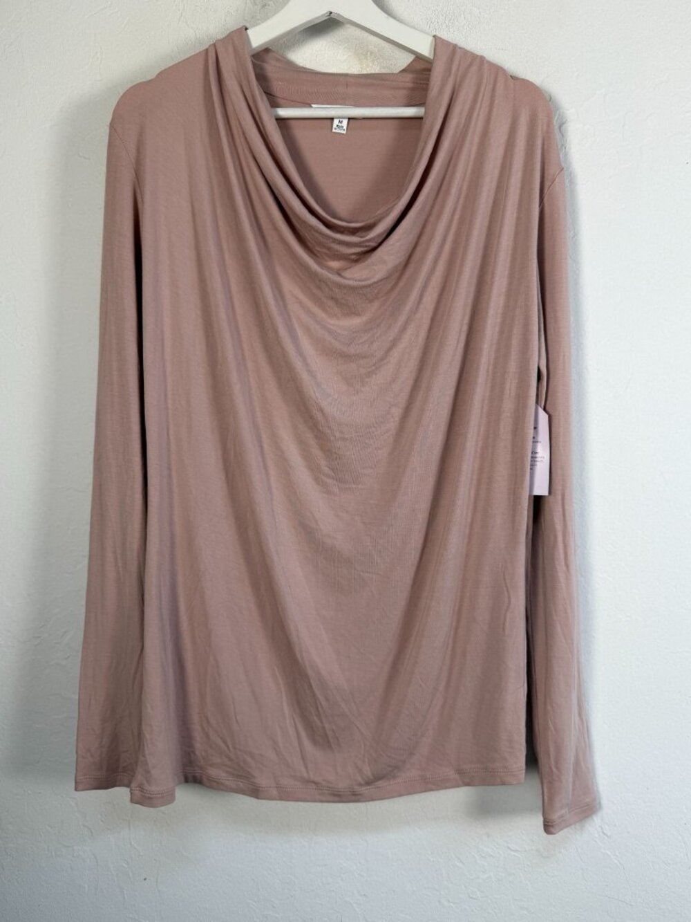 Cabi 621 Designer Top Womens Medium Blush Pink Cowl Neck Drape Knit Blouse New